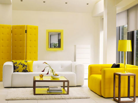 Deco jaune : Association couleur (gris, taupe, noir) et pièces (chambre,