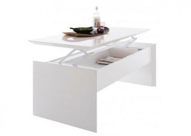 table basse relevable blanc fly
