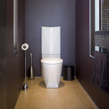 Abattant Toilette WC Mousse Deco Zen Colonne Galets Fleur Prune