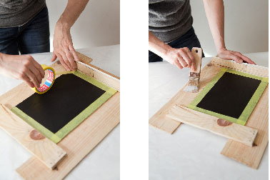 passez une couche de vernis sur les planches brutes afin de donner à votre tableau ardoise un bel aspect satiné.