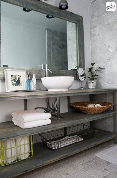 Meuble de salle de bain double vasques blanc en teck ANO  Miliboo