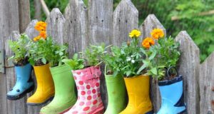 Bottes pots de fleurs