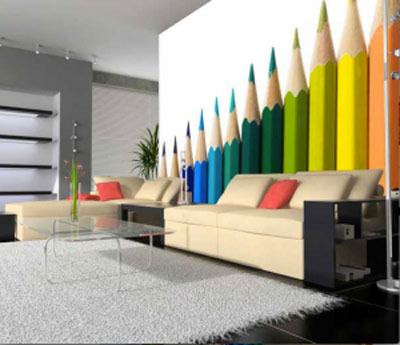 papier peint super design graphique pour salon ou salle d'accueil 