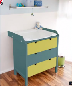 repeindre un meuble en bois avec peinture pour meuble verni sans poncer GripActiv, peinture pour meuble bois acrylique et d'une super adhérence sur bois, mélaminé, gamme couleurs peinture GripActiv V33
