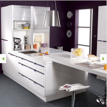 plan type cuisine blanche DELINIA chez Leroy merlin-meubles coloris blanc