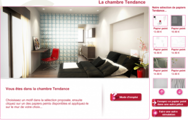 Commencer par sélectionner le style de papier peint pour la chambre parmi les ambiances qui vous sont proposées.  