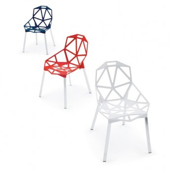 chaise "one" konstantin grcic coloris noir, rouge, gris