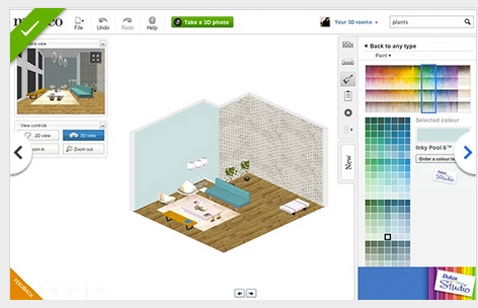 nuancier peinture murale de l'application mydeco 