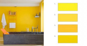 Adoptée la couleur jaune en peinture déco dans le salon, la chambre est parfait pour agrandir ou éclaircir une pièce. Avec du jaune se marient rouge, noir, une couleur gris pour les meubles et le sol