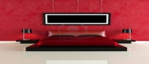 Pour la déco d'une chambre rouge, miser sur le noir pour une chambre moderne, sur le gris, le blanc et les teintes naturelles pour une chambre adulte cocooning et élégante
