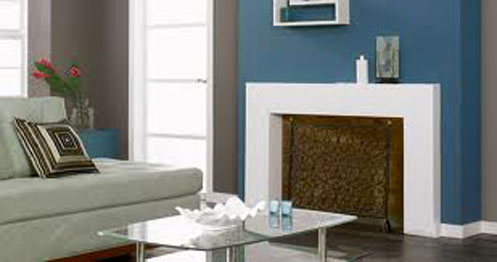 couleurs peinture decoration salon harmonie de bleu taupe et blanc