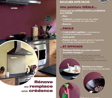la peinture speciale anti tache pour la cuisine protege mur, credence et boiserie. proctecactiv de v33 est une peinture acrylique nuancier 12 couleurs 