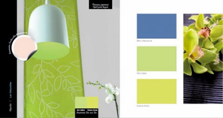 harmonie couleurs pour une deco maison avec peinture bleu et vert anis pour les murs à compléter avec coussins ou objets decoration couleur nacre