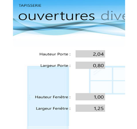 application tapisserie sur windows phone 7 pour calcul nombre rouleaux papier peint