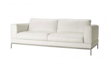 canape revetement cuir couleur blanc 2 places Arild chez Ikea