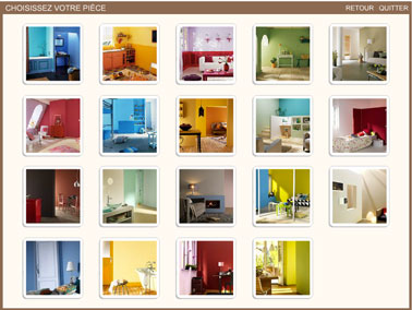 couleur peinture salon cuisine chambre salle de bain choisir piece a repeindre avec decorateur virtuel V33 simulateur couleur peinture. V33 vous propose un catalogue de 11 ambiances déco pour le salon, 4 pour la chambre, 4 styles déco pour la salle de bains et 2 pour la chambre. sélectionnez une ambiance pour commencer votre harmonie de couleurs pour la pièce à repeindre