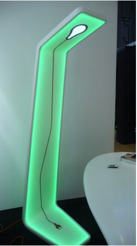 Grande lampe en Corian couleur vert. Existe en plusieurs coloris. AAstudio