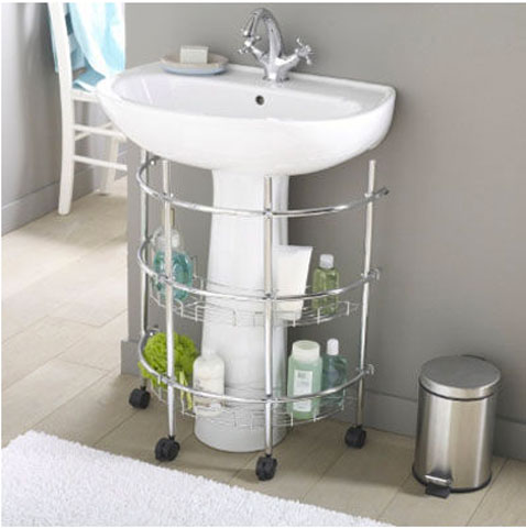 meuble etagere de rangement pour salle de bain monte sur roulette-structure tube acier-La Redoute