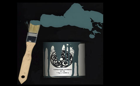 gamme de peinture d'interieur Emery & compagnie mat profond couleur bleu turquoise profond