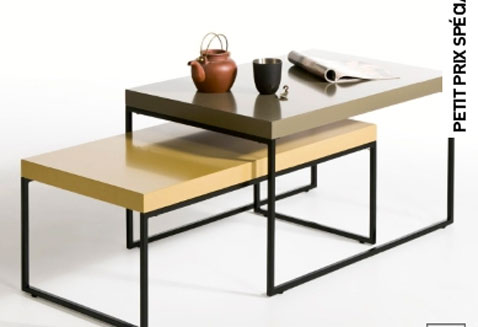 table basse gigogne 2 plateaux structure bois La Redoute