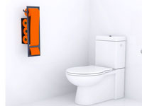 Pour la décoration des toilettes, dérouleur de papier PatriQ Junior original de coloris orange