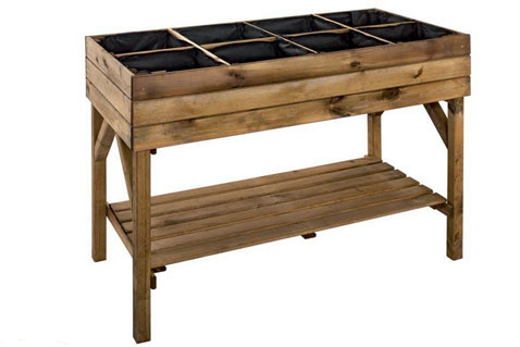 Carré potager en bois facile à aménager sur un balcon ou une terrase muni de 8 casiers pour cultiver tomates, salades, plantes aromatiques sur balcon et terrasse