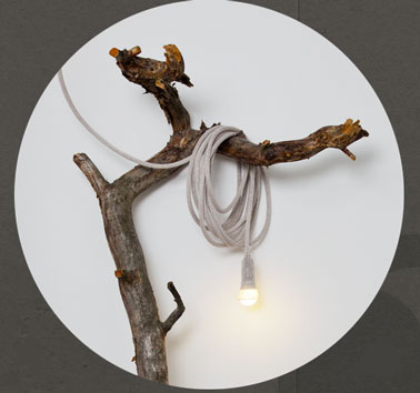 Lampe nomade  tricotée en coton, ampoule fournie 