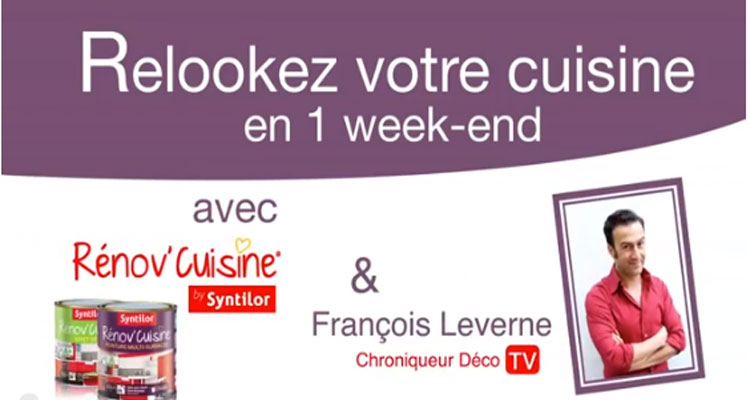 Peinture cuisine multi-surfaces pour repeindre ses meuble de cuisine, du carrelage de crédence et sur plan de travail Rénov'cuisine de Syntilor
