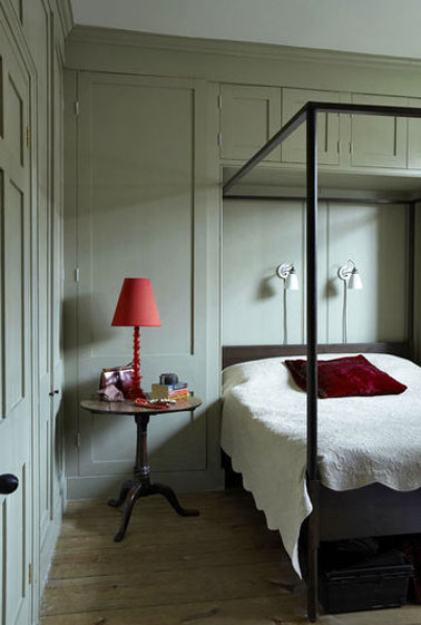 Peinture chambre : la couleur s'invite sur le pinceau Chambre design bicolore gris