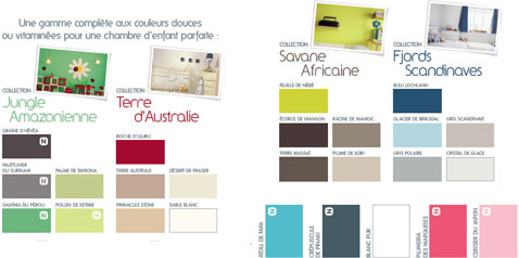 Nuancier peinture bio collection Ile du pacifique de Bondex. 25 couleurs