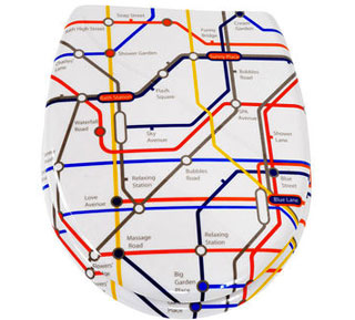 abattant wc theme lignes de métro chez Castorama