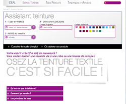 Simulation en ligne pour choisir teinture tissu et couleur selon la teinte de base du textile à teindre