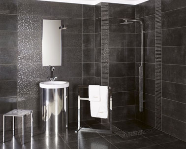 carrelage salle de bain en gres cerame emaille gris