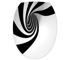 Sticker abattant wc noir blanc illusion d'optique