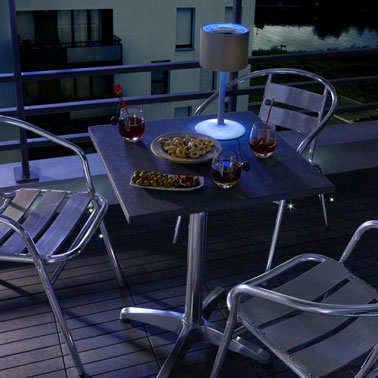 lampe à poser extérieur à energie solaire, lumière blanche