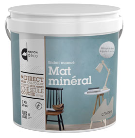 Enduit minéral effet nuancé, disponible en 9 couleurs naturelles, conditionnement : pot de 6kg.
