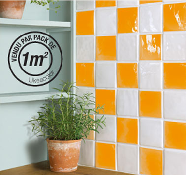 Stickers pour carrelage cuisine Sticolors couleur orange de LIKEACOLOR, nuancier 50 couleurs