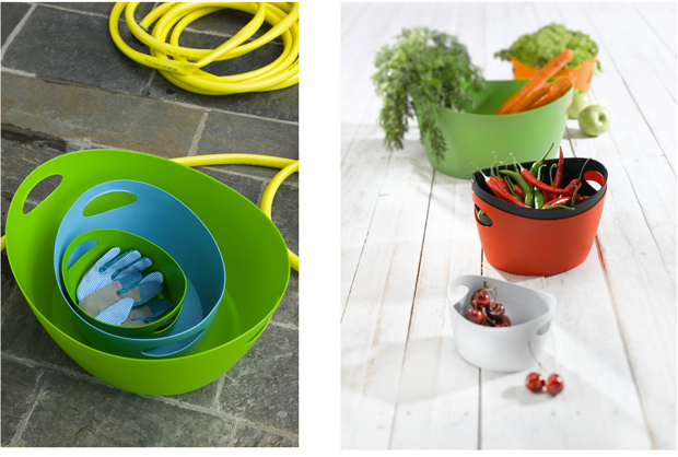 bassine design pour la salle de bain, cuisine ou jardin, en  plastique haut de gamme souple disponible en  6 couleurs tendance