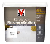 peinture parquet et escaliers bois vernis et stratifié de V33 de 2 litres. existe en pot de 0.75l