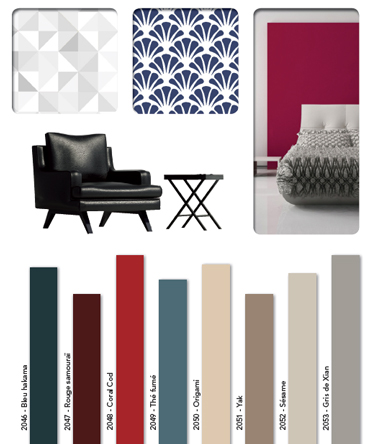 Une harmonie de couleurs gris et rouge pour créer une ambiance japonaise et design dans le salon ou la chambre