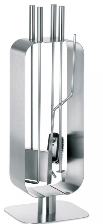 Serviteur accessoire cheminée design en inox 
