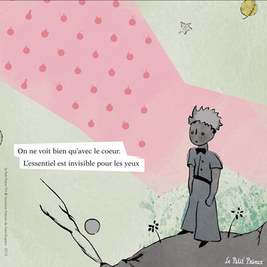 Tableau "On ne voit qu'avec le coeur." de la collection sticker et tableaux Le Petit Prince chez DécoMinus