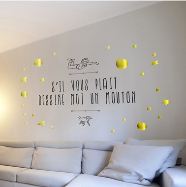 Stickers le petit prince de st exupéry pour chambre et salon ... Décor de bébé Mouton Chambre