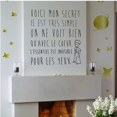 sticker sur cheminée salon Sticker "Le Secret" du Petit Prince chez DécoMinus