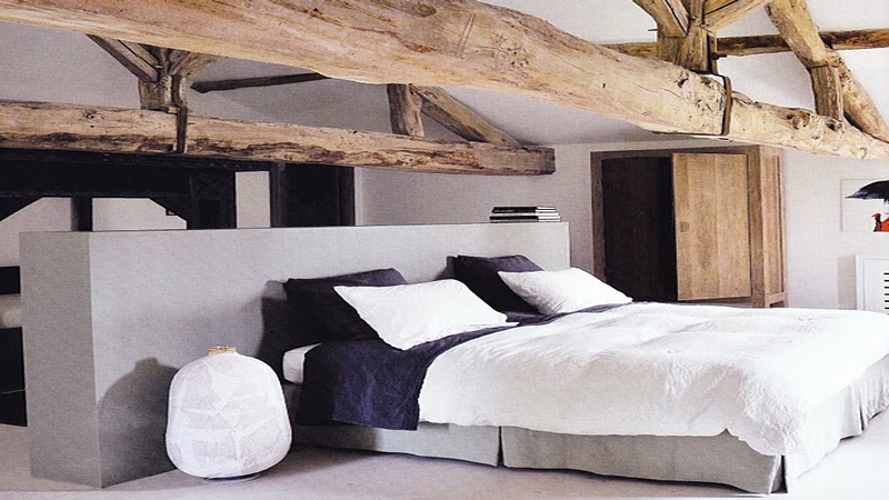 Chambre taupe et couleur lin idées déco ambiance zen Chambre design bicolore gris