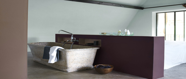 Papier peint salle de bain spécial douche et murs Deco galet salle de bain