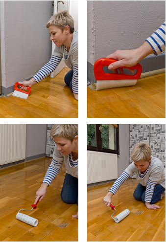 Le vitrificateur rénovation parquet s'applique en deux couches au rouleau à poil souples V33