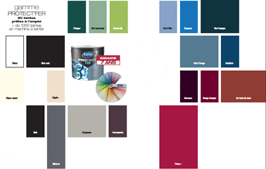 Nuancier peinture Protect Fer Astral 20 couleurs prêtes à peindre sur fer sans sous-couche anti-rouille