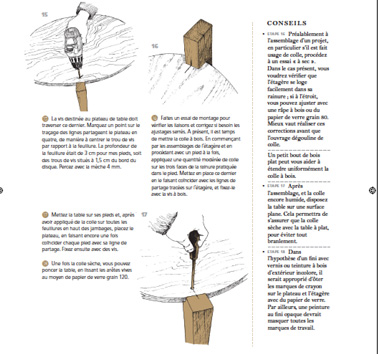 Le tuto avec photos et conseils pour fabriquer une table basse avec du bois de récup extrait du livre " Créations de meubles en bois de récup’ aux Editions Dunod