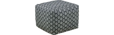 Idéal pour relooker votre salon, ce pouf tissé d'inspiration art-déco s'intègre facilement dans l'espace